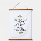 ジョシュア24:15私と私の家の葉の芸術 吊り下げ型タペストリー (正面)