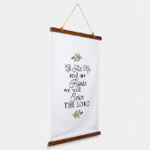 ジョシュア24:15私と私の家の葉の芸術 吊り下げ型タペストリー (傾斜あり)