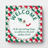 ジョシュア24:15私と私の家メキシコへようこそ フォトプラーク (正面)