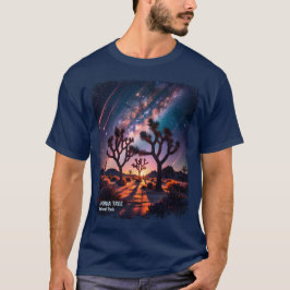 ジョシュア・ツリー国立公園の天の川と流星群 Tシャツ