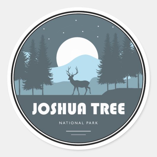 ジョシュア・ツリー国立公園の鹿 ラウンドシール (正面)