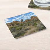 ジョシュア・ツリー国立公園バーカーダムループトレイル スクエアペーパーコースター (アングル)