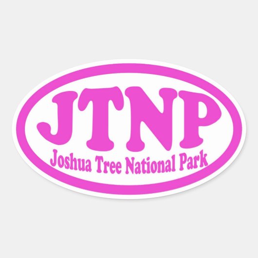 ジョシュア・ツリー国立公園ピンクの楕円シール 楕円形シール (正面)