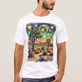 ジョシュア・ツリー国立公園 ヴァン・ゴッホ カラフルデザート Tシャツ