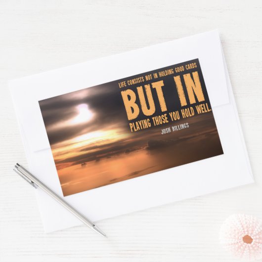 ジョシュ感動的ビリングス遊引用文"well" 長方形シール (封筒)