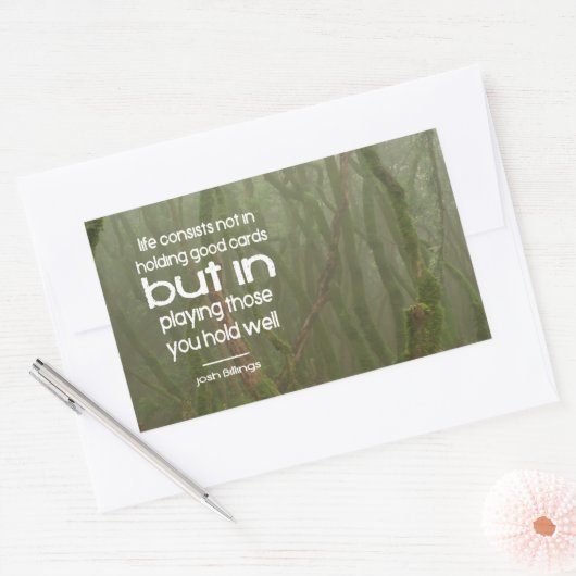 ジョシュ感動的ビリングス遊引用文"well" 長方形シール (封筒)