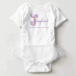 ジョセフィン女の子の名前パステル紫カスタムの意味 ベビーボディスーツ