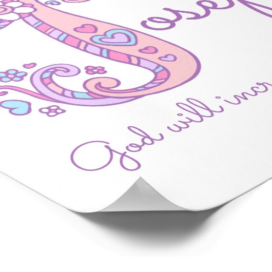 ジョセフィン女の子の名前パステル紫カスタムの意味 ポスター (角)