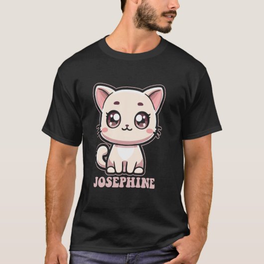 ジョセフィン 可愛い 子猫 デザイン 女子 名前 ジョス Tシャツ (正面)