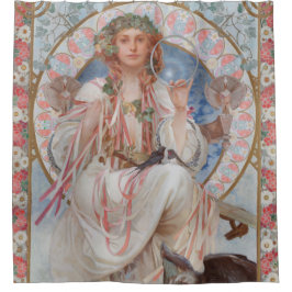 ジョセフィーヌクレーンブラッドリーアスラヴィアバイアルフォンスミュシャ シャワーカーテン