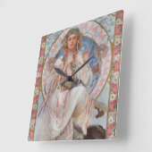 ジョセフィーヌクレーンブラッドリーアスラヴィアバイアルフォンスミュシャ スクエア壁時計 (傾斜)