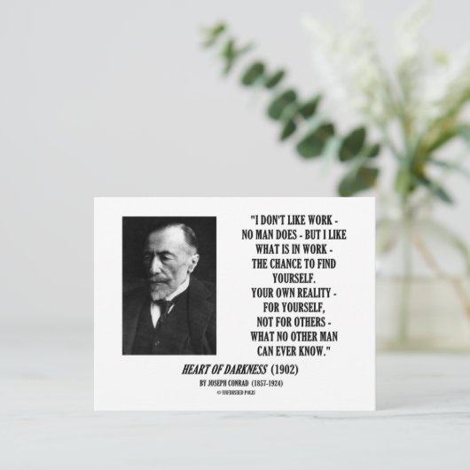ジョセフコンラッドワークチャンスオアリアリティ引用文 ポストカード (スタンド正面)
