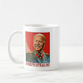 ジョセフステアリンアンチジョーバイデン氏ミームパロディーポリティカ コーヒーマグカップ (左)