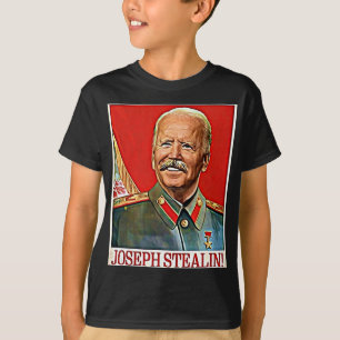 ジョセフステアリンアンチジョーバイデン氏ミームパロディーポリティカ Tシャツ