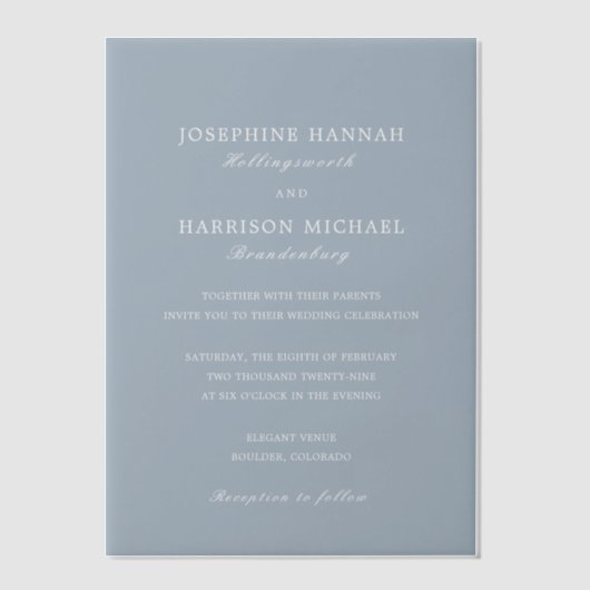 ジョセフ伝統的ィーン結婚ズ ベラム紙招待状 (正面)