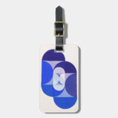 ジョセフ・シリンガー鍵ブルー。抽象芸術幾何学 ラゲッジタグ (正面縦)