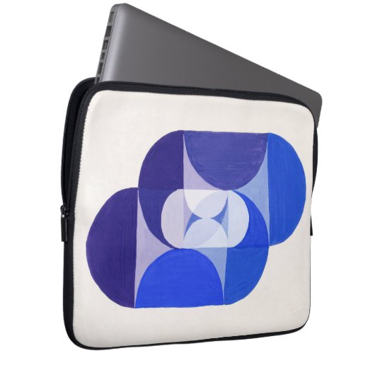 ジョセフ・シリンガー鍵ブルー。抽象芸術幾何学 ラップトップスリーブ (正面右)