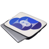 ジョセフ・シリンガー鍵ブルー。抽象芸術幾何学 ラップトップスリーブ (正面下部)