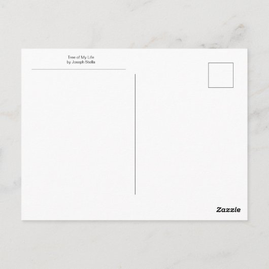 ジョセフ・ステラによる私の人生の木 ポストカード (裏面)