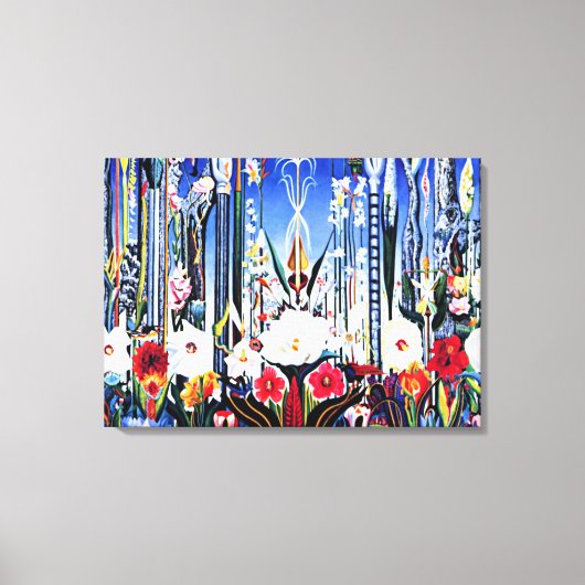 ジョセフ・ステラの絵、花 イタリア キャンバスプリント (正面)