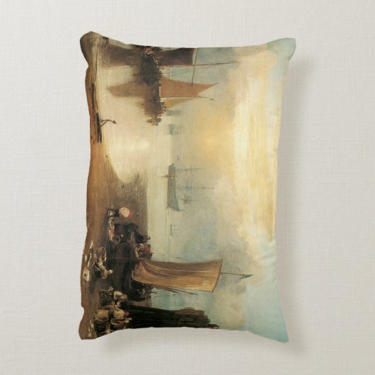 ジョセフ・ターナーによる蒸気を通して昇る太陽 アクセントクッション (裏面(縦))