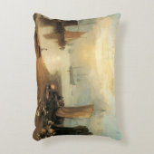 ジョセフ・ターナーによる蒸気を通して昇る太陽 アクセントクッション (正面(垂直))