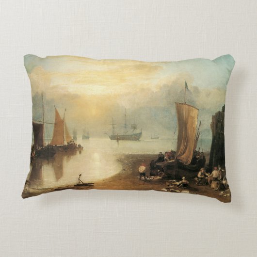 ジョセフ・ターナーによる蒸気を通して昇る太陽 アクセントクッション (裏面)