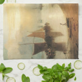 ジョセフ・ターナーによる蒸気を通して昇る太陽 キッチンタオル (折り畳み)