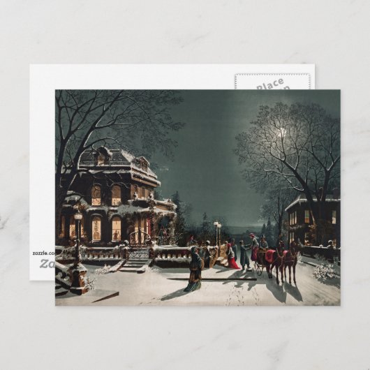 ジョセフ・フーバーとソンズによるクリスマスイブ ポストカード (正面/裏面)