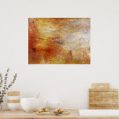 ジョセフ・マロード・ターナーによって湖の上に沈む太陽 ポスター (キッチン)