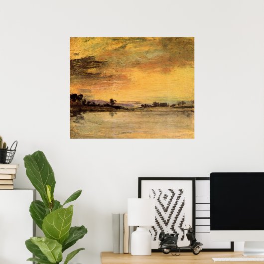 ジョセフ・マロード・ターナーによる川の日の出 ポスター (ホームオフィス)