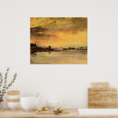 ジョセフ・マロード・ターナーによる川の日の出 ポスター (キッチン)