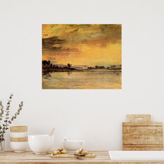 ジョセフ・マロード・ターナーによる川の日の出 ポスター (キッチン)