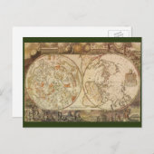 ジョセフ・モクソンによるヴィンテージの天体プラニスフィア地図 ポストカード (正面/裏面)