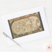 ジョセフ・モクソンによるヴィンテージ天体プラニスフィア地図 長方形シール (封筒)