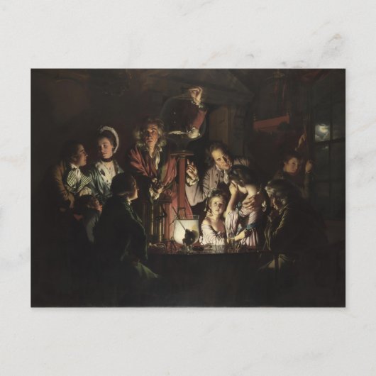 ジョセフ・ライト – エアポンプでの鳥の実験 ポストカード (正面)