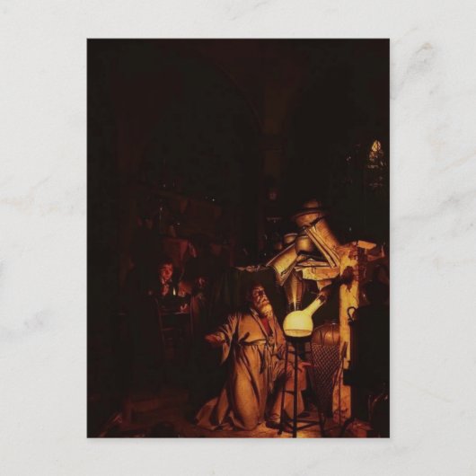 ジョセフ・ライト – 錬金術師がリンを発見 ポストカード (正面)