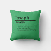ジョセフ、男のパーソナライズされた子の名前の定義 クッション (正面)