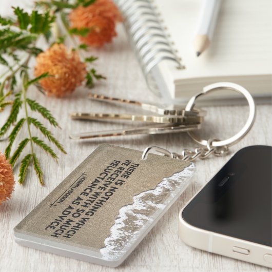 ジョセフAddison感動的引用文「アドバイス」 キーホルダー (正面右)