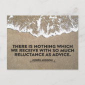 ジョセフAddison感動的引用文「アドバイス」 ポストカード (正面)