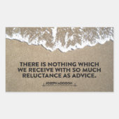 ジョセフAddison感動的引用文「アドバイス」 長方形シール (正面)