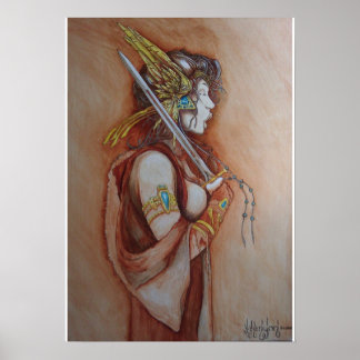 ジョセフC.ケニ絵画オン著「歌唱戦士」 ポスター