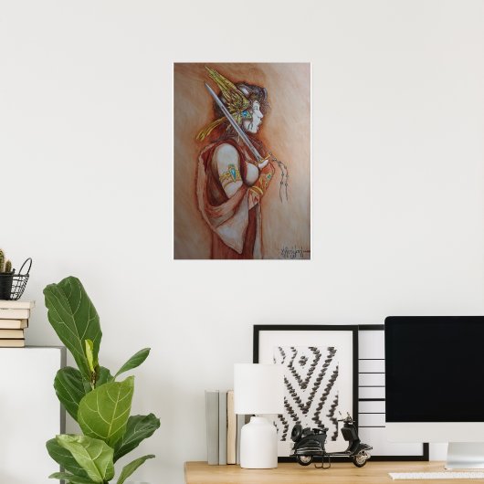 ジョセフC.ケニ絵画オン著「歌唱戦士」 ポスター (ホームオフィス)