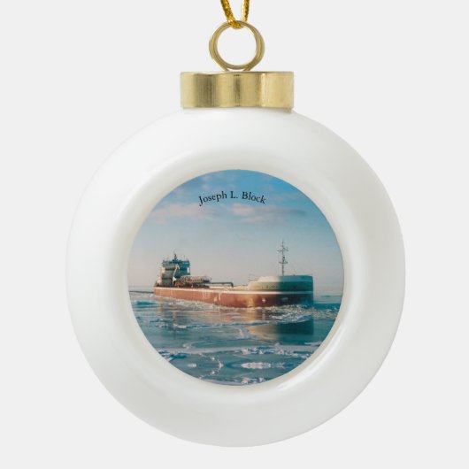 ジョセフL.ブロックボールまたはスノーフレークオーナメント セラミックボールオーナメント (正面)