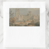 ジョセフMallord William Turner - View of Ely 長方形シール (バッグ)