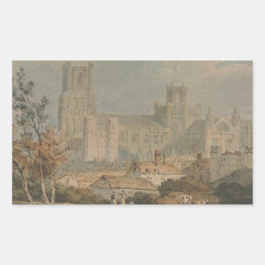 ジョセフMallord William Turner - View of Ely 長方形シール (正面)