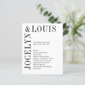 ジョセリンブラックアンドホワイトモダン結婚式 プログラム (スタンド正面)