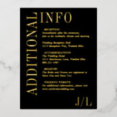 ジョセリンモダンブラック結婚のエンクロージャカード 箔招待状ポストカード (正面)