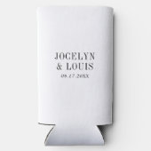 ジョセリン黒白モダン結婚ズ スリム缶クーラー (裏面)