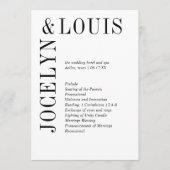 ジョセリン黒白モダン結婚ズ プログラム (正面)